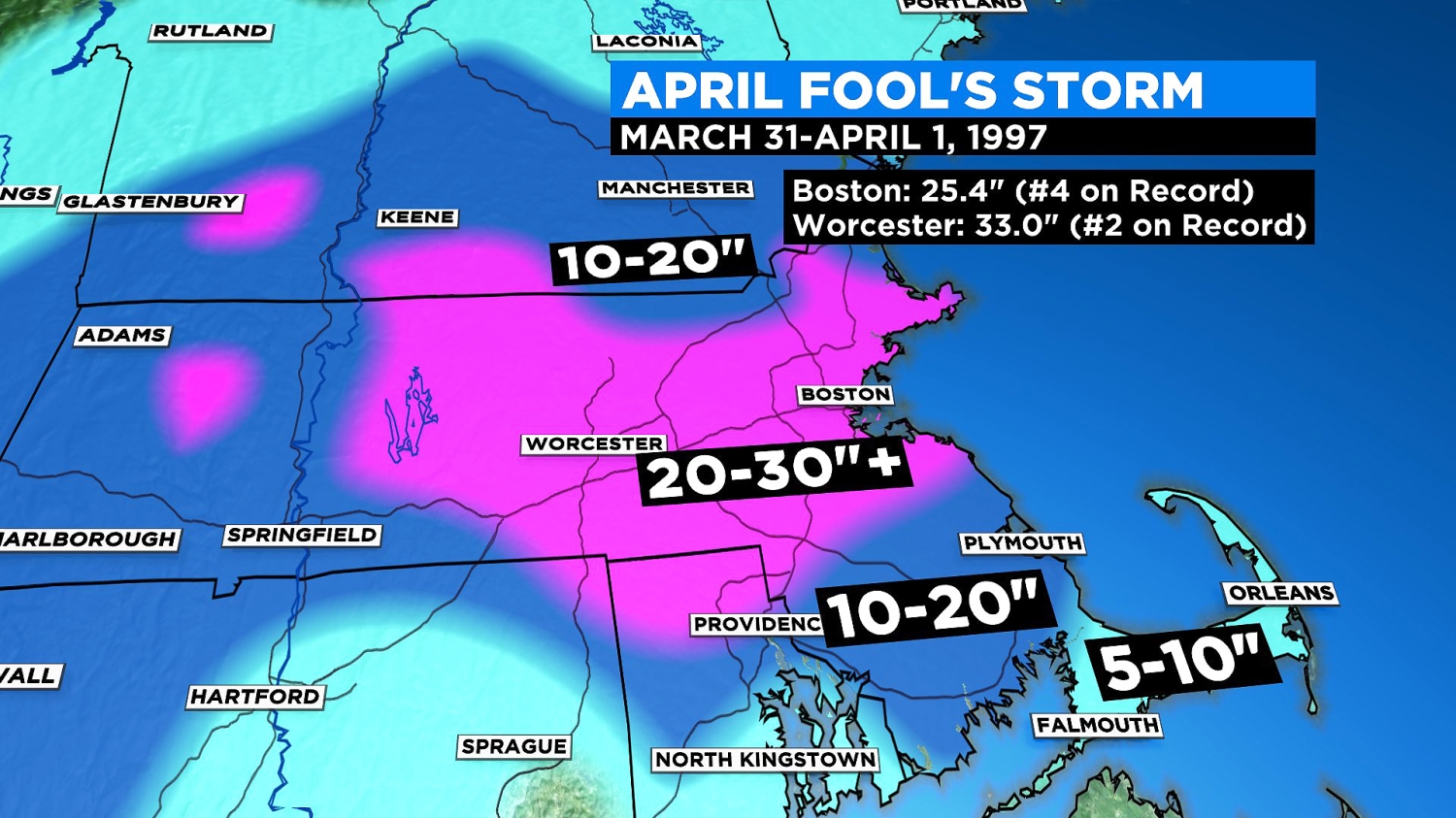 25 Years Ago, April Fools’ Day Blizzard Buried Massachusetts In