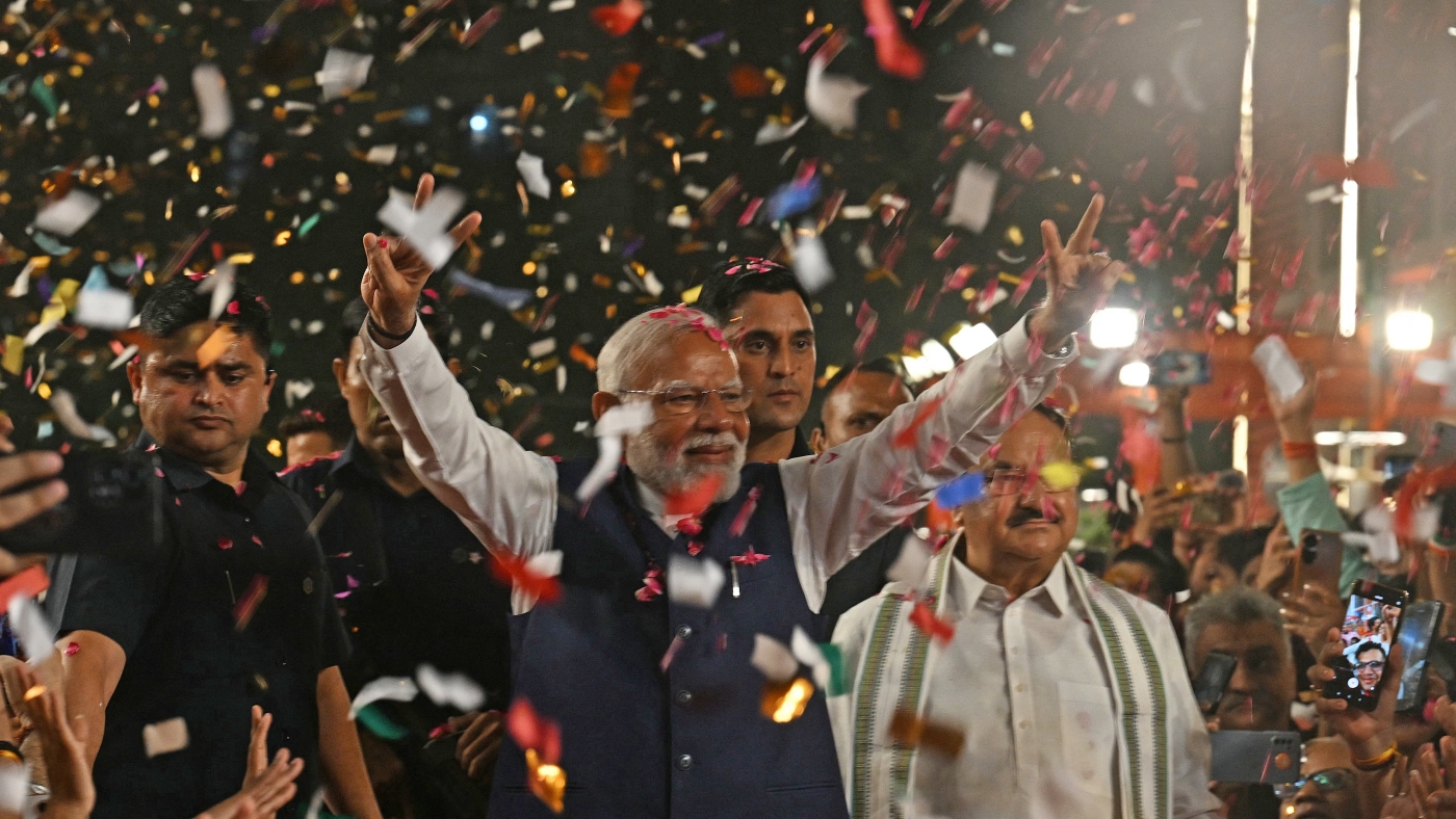 Narendra Modi claims victory in India election, but no landslide NPR