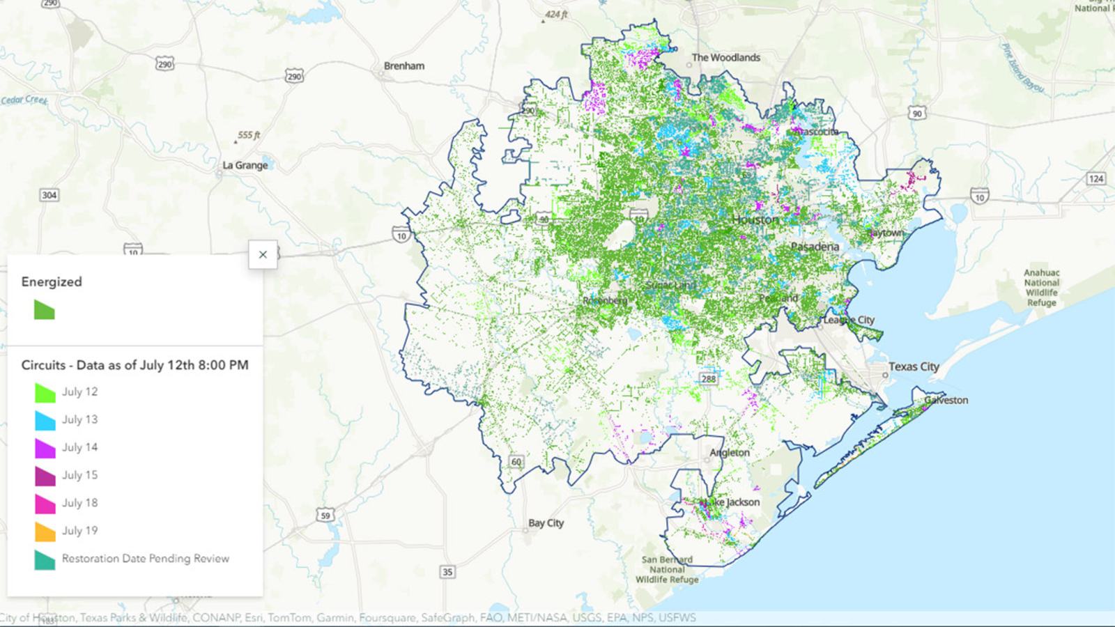 Houston Power Outage Map CenterPoint Offers Estimated Dates For   15055389 071224 Ktrk 16x9 Map Center Point Img 